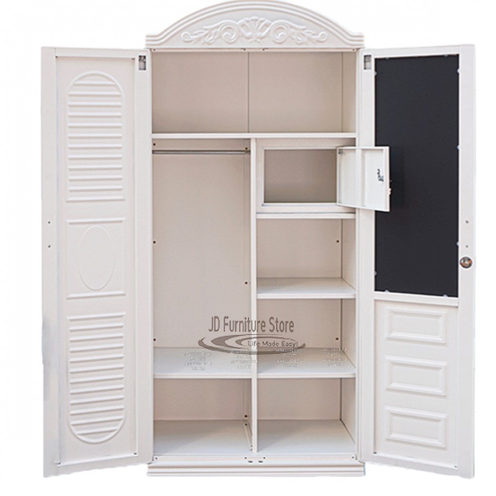 Metal Wardrobe With Mirror and  Inner safe and lock